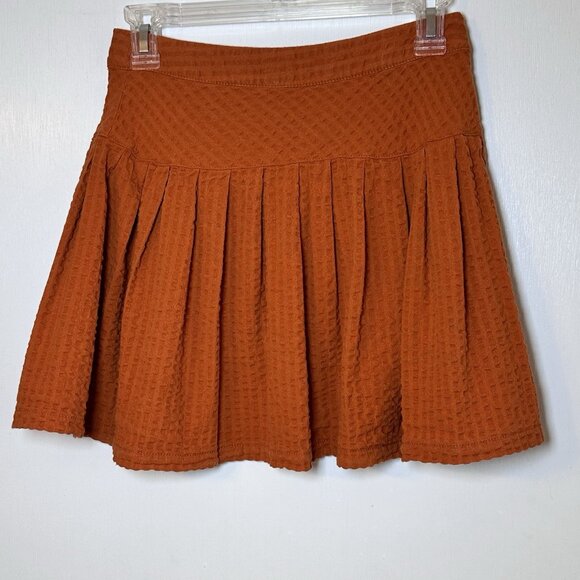 Urban Outfitters Orange Gingham Wrap Pleated Mini Skirt Women's Small-Petite - Picture 2 of 15